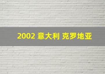 2002 意大利 克罗地亚